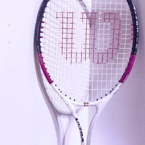 Wilson Elite Tennis Racket with Pink and White Design